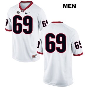 Men's Georgia Bulldogs NCAA #69 Jamaree Salyer Nike Stitched White Authentic No Name College Football Jersey QBU8354BD